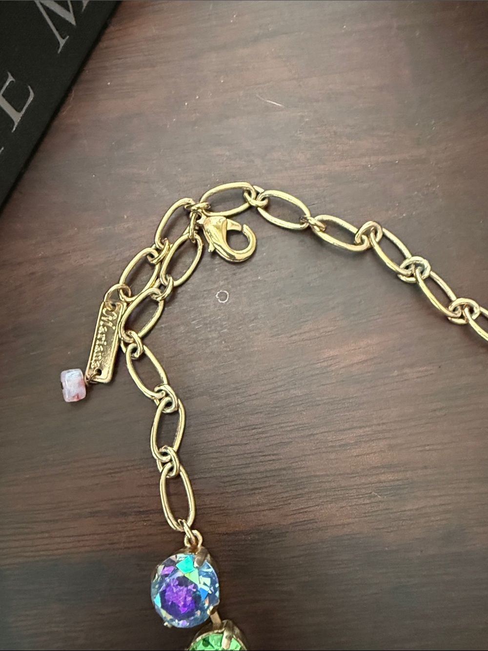 Mariana Multicolor Crystal Necklace Pastel Green Blue Purple Pink Rose Gold - Picture 7 of 9